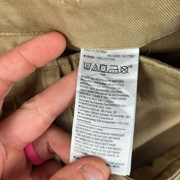 Banana Republic Riding Pants Tie Ankle Cargo Button Fly Khaki Women's 8 Long NWT - Picture 4 of 10